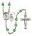 Guardian Angel and Tennis Rosary with Peridot Beads