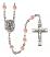 San Antonio Engravable Rosary with Pink Beads