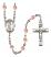 Saint Barbara Engravable Rosary with Pink Beads