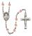 Saint Frances Cabrini Engravable Rosary with Pink Beads