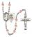 Saint Brendan The Navigator and Navy Rosary with Pink Beads