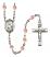 Saint Camillus of Lellis Engravable Rosary with Pink Beads