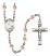 Saint Charles Borromeo Engravable Rosary with Pink Beads