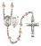 Saint Christopher and Nat'l Guard Rosary with Pink Beads