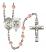 Saint Christopher and Navy Rosary with Pink Beads