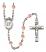 Saint Edward the Confessor Engravable Rosary with Pink Beads