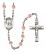 Saint David of Wales Engravable Rosary with Pink Beads