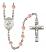 Saint Jane of Valois Engravable Rosary with Pink Beads