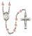 Saint Dominic de Guzman Engravable Rosary with Pink Beads