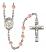 Saint Francis de Sales Engravable Rosary with Pink Beads