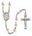 Saint Gabriel the Archangel Engravable Rosary with Pink Beads