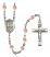 Saint George Engravable Rosary with Pink Beads