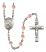 Saint Gerard Majella Engravable Rosary with Pink Beads