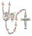 Saint Joan of Arc and Nat'l Guard Rosary with Pink Beads