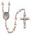 San Judas Engravable Rosary with Pink Beads