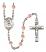 Saint Louise de Marillac Engravable Rosary with Pink Beads