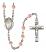 Saint Maria Faustina Engravable Rosary with Pink Beads