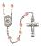 Saint Maximilian Kolbe Engravable Rosary with Pink Beads