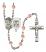 Saint Michael and Navy Rosary with Pink Beads