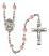 San Miguel Arcangel Engravable Rosary with Pink Beads