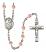 Saint Thomas Aquinas Engravable Rosary with Pink Beads