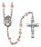 Saint Casimir of Poland Engravable Rosary with Pink Beads