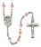 Angel de la Guardia Engravable Rosary with Pink Beads