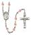 Saint Vincent de Paul Engravable Rosary with Pink Beads