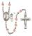 Saint Christopher and Volleyball Rosary with Pink Beads