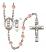 Saint Christopher and Lacrosse Rosary with Pink Beads