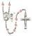 Saint Christopher and Track & Field Rosary with Pink Beads