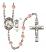 Saint Christopher and Baseball Rosary with Pink Beads