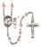 Saint Christopher and Tennis Rosary with Pink Beads