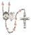 Saint Sebastian and Baseball Rosary with Pink Beads