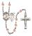 Saint Sebastian and Football Rosary with Pink Beads