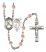 Saint Sebastian and Ice Hockey Rosary with Pink Beads