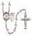 Saint Sebastian and Tennis Rosary with Pink Beads