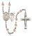 Saint Sebastian and Wrestling Rosary with Pink Beads