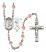 Saint Rita and Baseball Rosary with Pink Beads