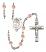 Saint Sebastian and Softball Rosary with Pink Beads