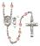 Saint Christopher and Motorcycle Rosary with Pink Beads