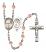 Saint Sebastian and Fishing Rosary with Pink Beads