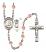 Saint Christopher and Skiing Rosary with Pink Beads