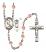 Saint Christopher and Rugby Rosary with Pink Beads