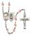 Saint Christopher and Fishing Rosary with Pink Beads