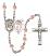 Saint Sebastian and Motorcycle Rosary with Pink Beads