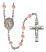 San Martin Caballero Engravable Rosary with Pink Beads