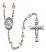 Madonna Del Ghisallo Engravable Rosary with Pink Beads