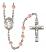 Saint Joseph the Worker Engravable Rosary with Pink Beads