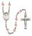 Saint Dominic Savio Engravable Rosary with Pink Beads